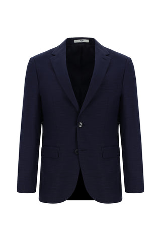  Orta Lacivert 7 Drop Super Slim Fit Eksra Dar Kesim Desenli Takım Elbise