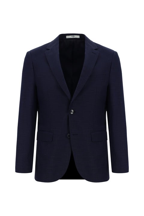 Medium Navy 7 Drop Super Slim Fit Extra Narrow Cut Patterned Suit