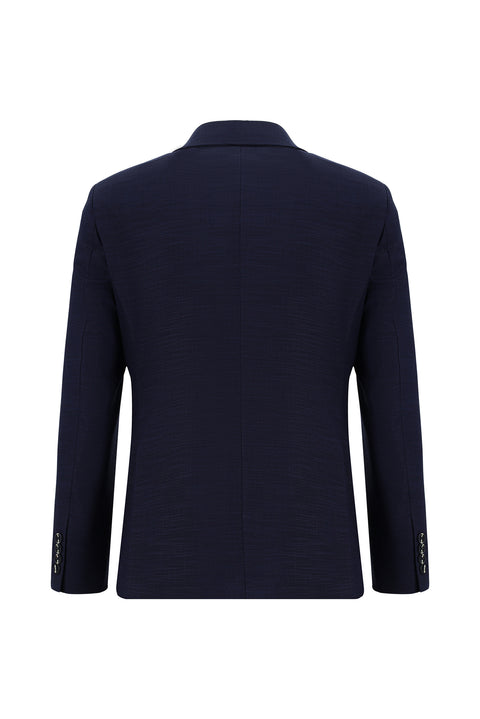 Medium Navy 7 Drop Slim Fit Patterned Suit