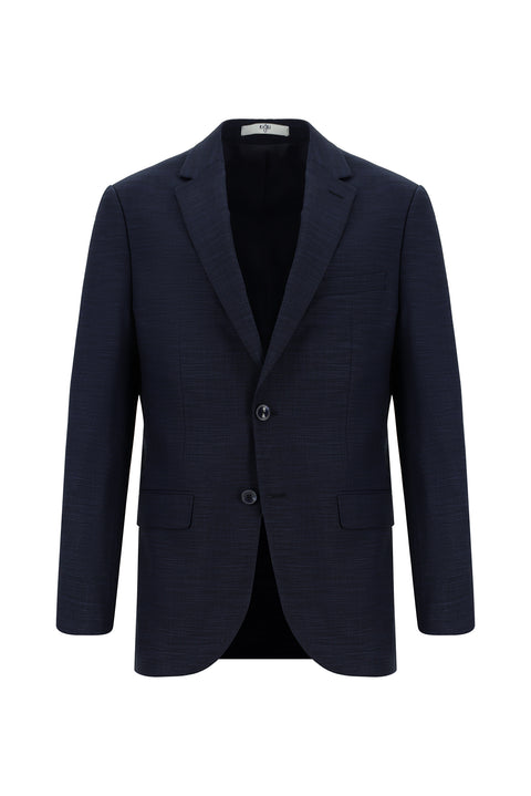 Dark Navy 7 Drop Super Slim Fit Extra Narrow Cut Patterned Suit