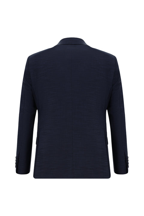 Dark Navy 7 Drop Super Slim Fit Extra Narrow Cut Patterned Suit