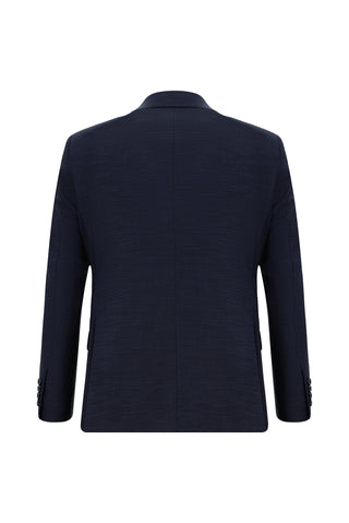  Koyu Lacivert 6 Drop Regular Fit Standart Kesim Desenli Takım Elbise