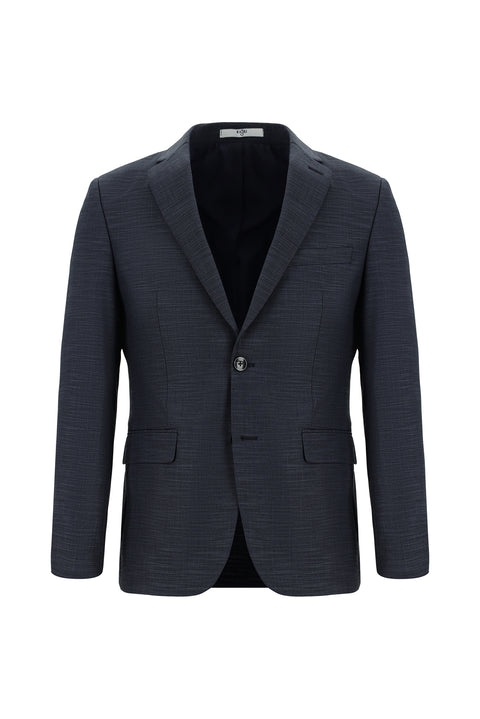 Dark Indigo 7 Drop Super Slim Fit Extra Narrow Cut Patterned Suit