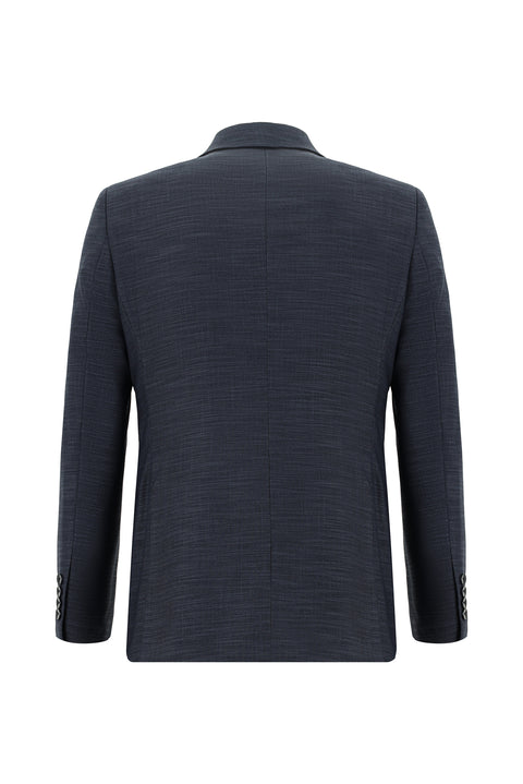 Dark Indigo 7 Drop Slim Fit Patterned Suit