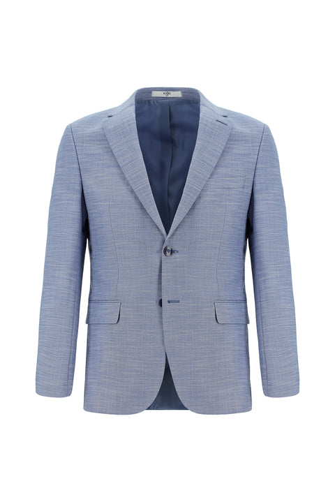 Blue 6 Drop Regular Fit Standard Cut Patterned Suit