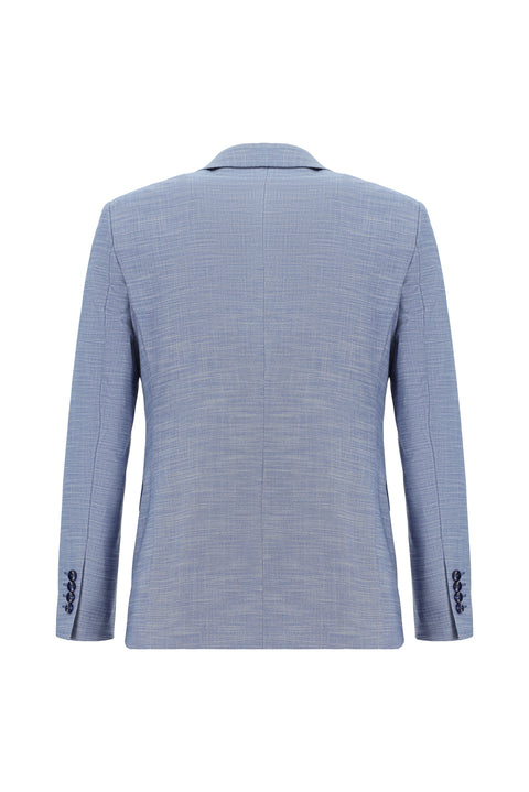 Blue 7 Drop Super Slim Fit Extra Narrow Cut Patterned Suit