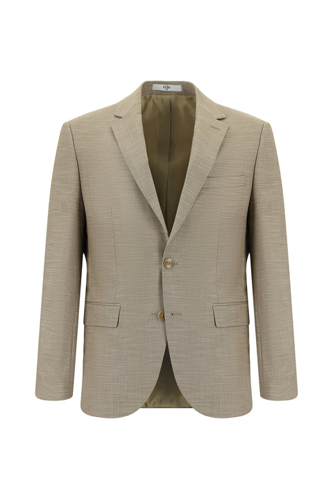 Light Brown 6 Drop Regular Fit Standard Cut Patterned Suit