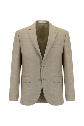 Açık Kahve 7 Drop Super Slim Fit Eksra Dar Kesim Desenli Takım Elbise