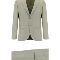 Olive 7 Drop Super Slim Fit Extra Narrow Cut Patterned Suit