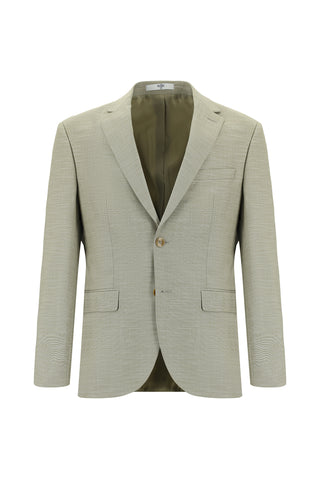  Yağ Yeşili-Olive 7 Drop Super Slim Fit Eksra Dar Kesim Desenli Takım Elbise