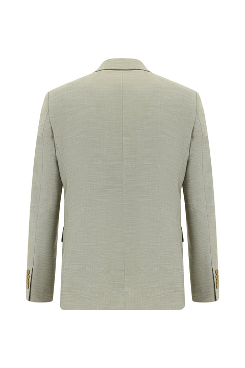 Olive 7 Drop Slim Fit Patterned Suit