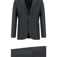 Medium Anthracite 7 Drop Slim Fit Patterned Suit