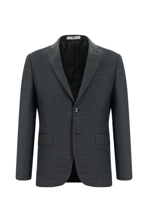 Medium Anthracite 7 Drop Slim Fit Patterned Suit