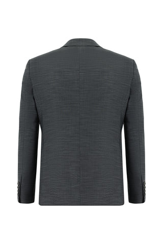  Orta Antrasit 7 Drop Slim Fit Dar Kesim Desenli Takım Elbise