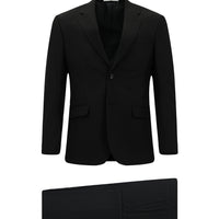 Siyah 7 Drop Slim Fit Dar Kesim Desenli Takım Elbise