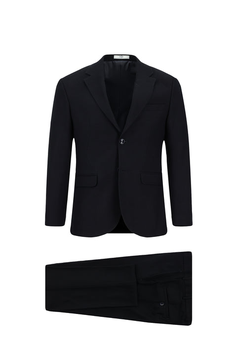 Dark Navy 7 Drop Slim Fit Patterned Suit