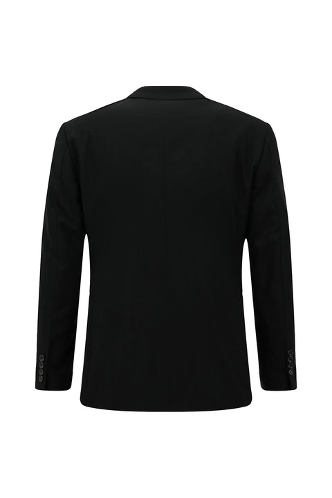 Black 7 Drop Slim Fit Patterned Suit