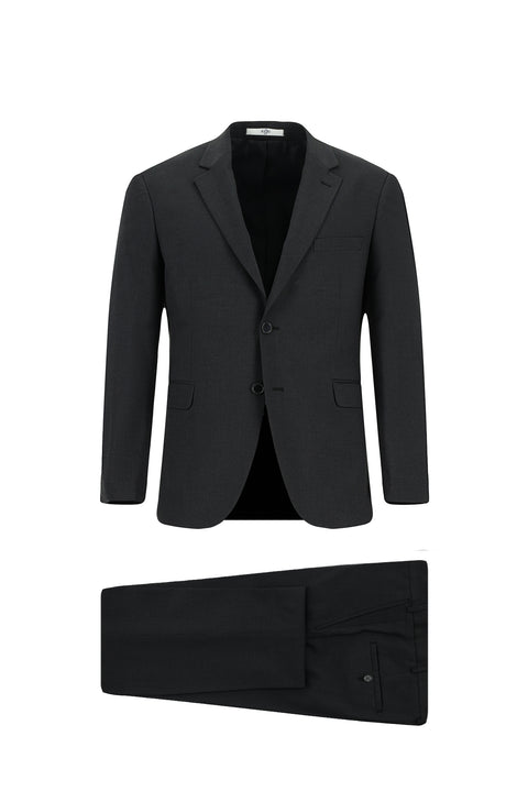 Dark Anthracite 7 Drop Slim Fit Patterned Suit