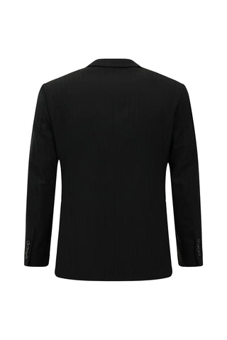  Siyah 7 Drop Slim Fit Dar Kesim Desenli Takım Elbise