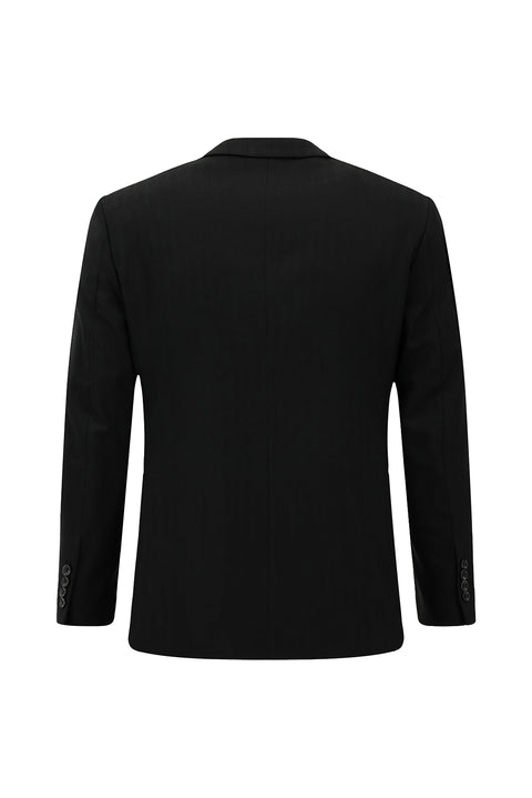 Black 7 Drop Slim Fit Patterned Suit