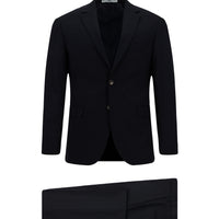 Dark Navy 6 Drop Regular Fit Standard Cut Patterned Suit