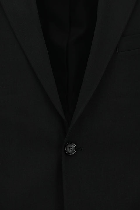 Black 6 Drop Regular Fit Standard Cut Patterned Suit