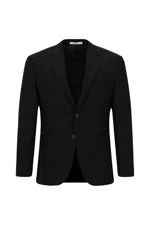 Black 6 Drop Regular Fit Standard Cut Patterned Suit