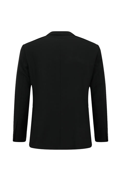 Black 6 Drop Regular Fit Standard Cut Patterned Suit
