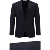 Dark Navy 4-Drop Relaxed Fit Patterned Suit