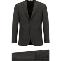 Dark Brown 4-Drop Relaxed Fit Patterned Suit