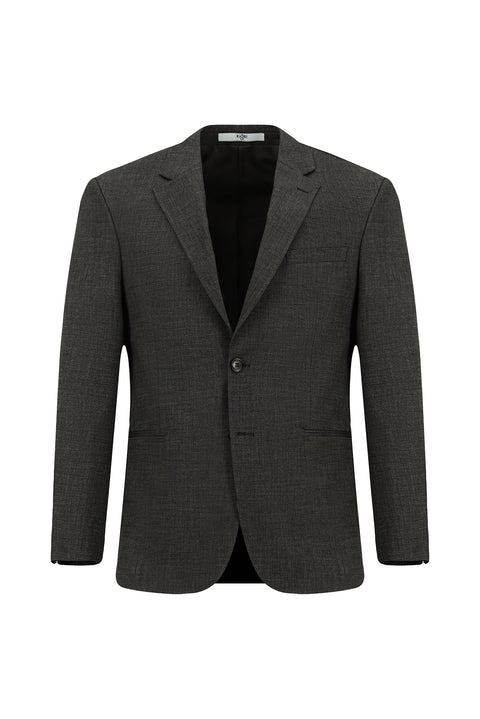 Dark Brown 4-Drop Relaxed Fit Patterned Suit