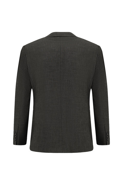Dark Brown 4-Drop Relaxed Fit Patterned Suit
