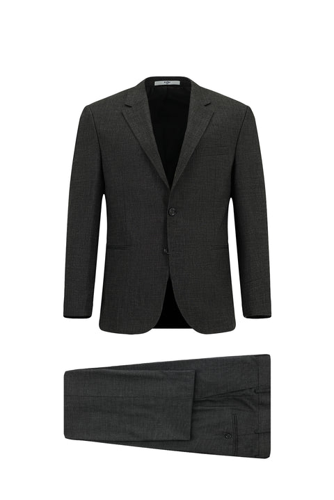 Medium Anthracite 6 Drop Regular Fit Standard Cut Patterned Suit