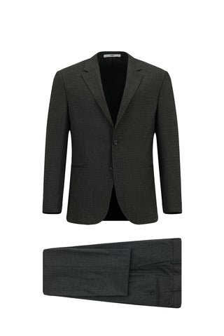  Orta Antrasit 4 Drop Relaxed Fit Rahat Kesim Desenli Takım Elbise