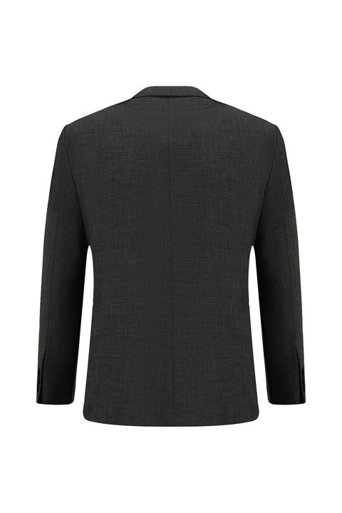 Medium Anthracite 6 Drop Regular Fit Standard Cut Patterned Suit