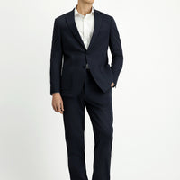 Medium Navy 6 Drop Regular Fit Standard Cut Patterned Elasticated Waist Drawstring Suit