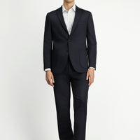 Black and Navy Blue 6 Drop Regular Fit Standard Cut Patterned Elastic Waist Drawstring Suit