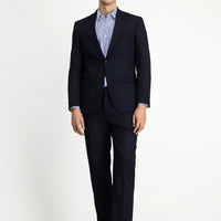 Dark Navy 6 Drop Regular Fit Standard Cut Patterned Two-Piece Suit