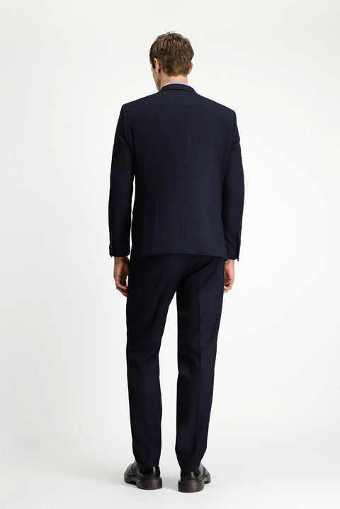 Dark Navy 6 Drop Regular Fit Standard Cut Patterned Two-Piece Suit