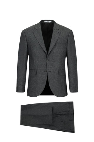  Açık Antrasit 6 Drop Regular Fit Standart Kesim Desenli Çift Pantolonlu Takım Elbise