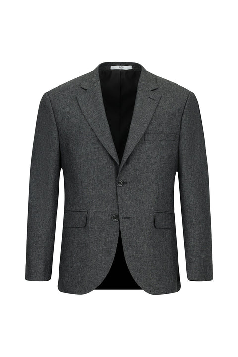 Açık Antrasit 4 Drop Relaxed Fit Rahat Kesim Desenli Çift Pantolonlu Takım Elbise
