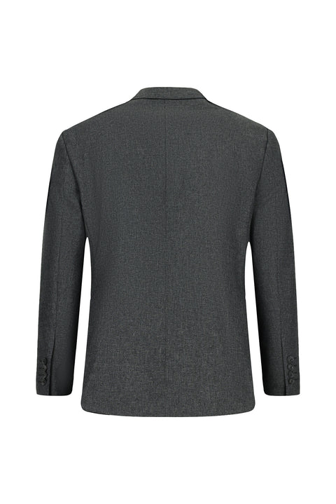 Açık Antrasit 4 Drop Relaxed Fit Rahat Kesim Desenli Çift Pantolonlu Takım Elbise