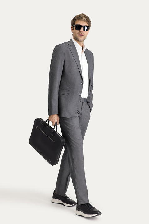 Light Gray 8-Drop Muscle Fit Long Athletic Cut Suit