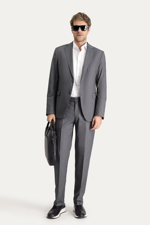Light Gray 8-Drop Muscle Fit Long Athletic Cut Suit