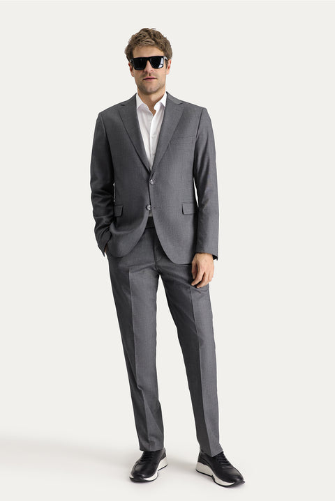 Light Gray 8-Drop Muscle Fit Long Athletic Cut Suit