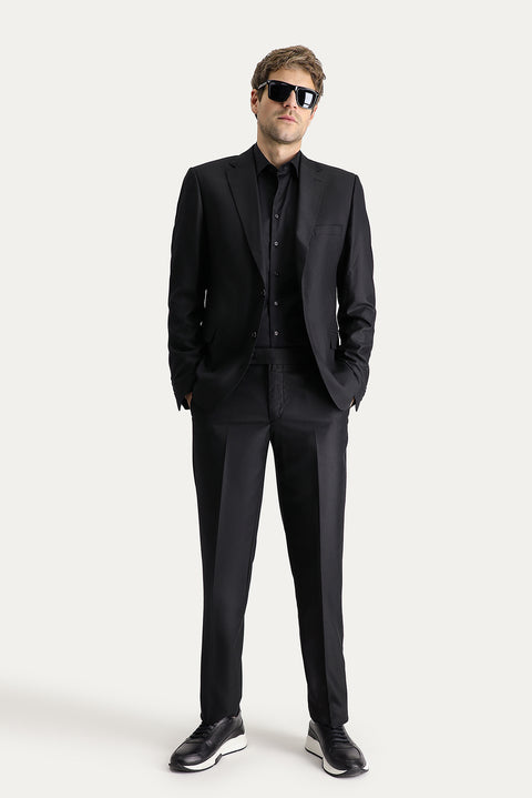 Black 8 Drop Muscle Fit Long Athletic Cut Suit