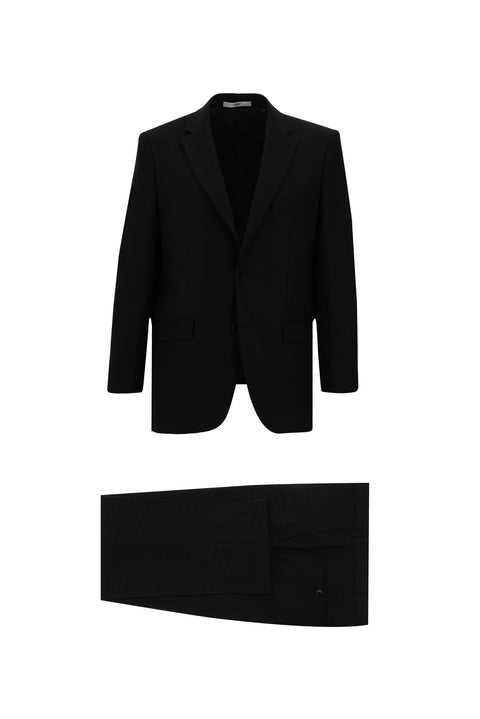 Black 6-Drop Regular Fit Standard Cut Suit