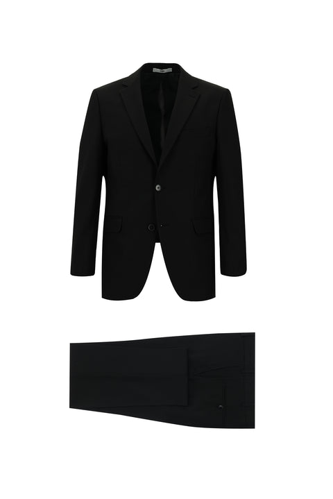 Black 6-Drop Regular Fit Standard Cut Suit