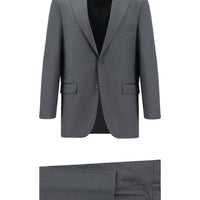 Medium Gray 4-Drop Relaxed Fit Patterned Suit