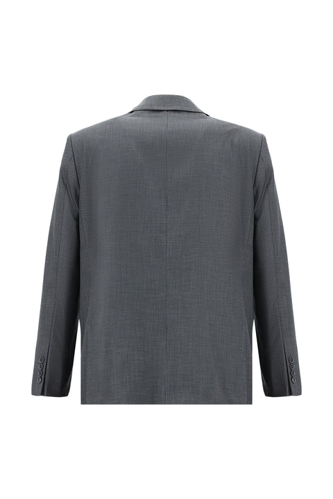 Medium Gray 4-Drop Relaxed Fit Patterned Suit
